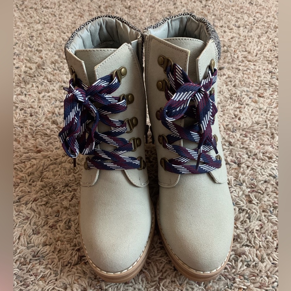 Maurices wedge boots.
